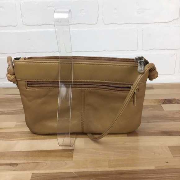 BEIGE Visione Italy leather mini purse crossbody bag tan Italian leather camel - Picture 2 of 15